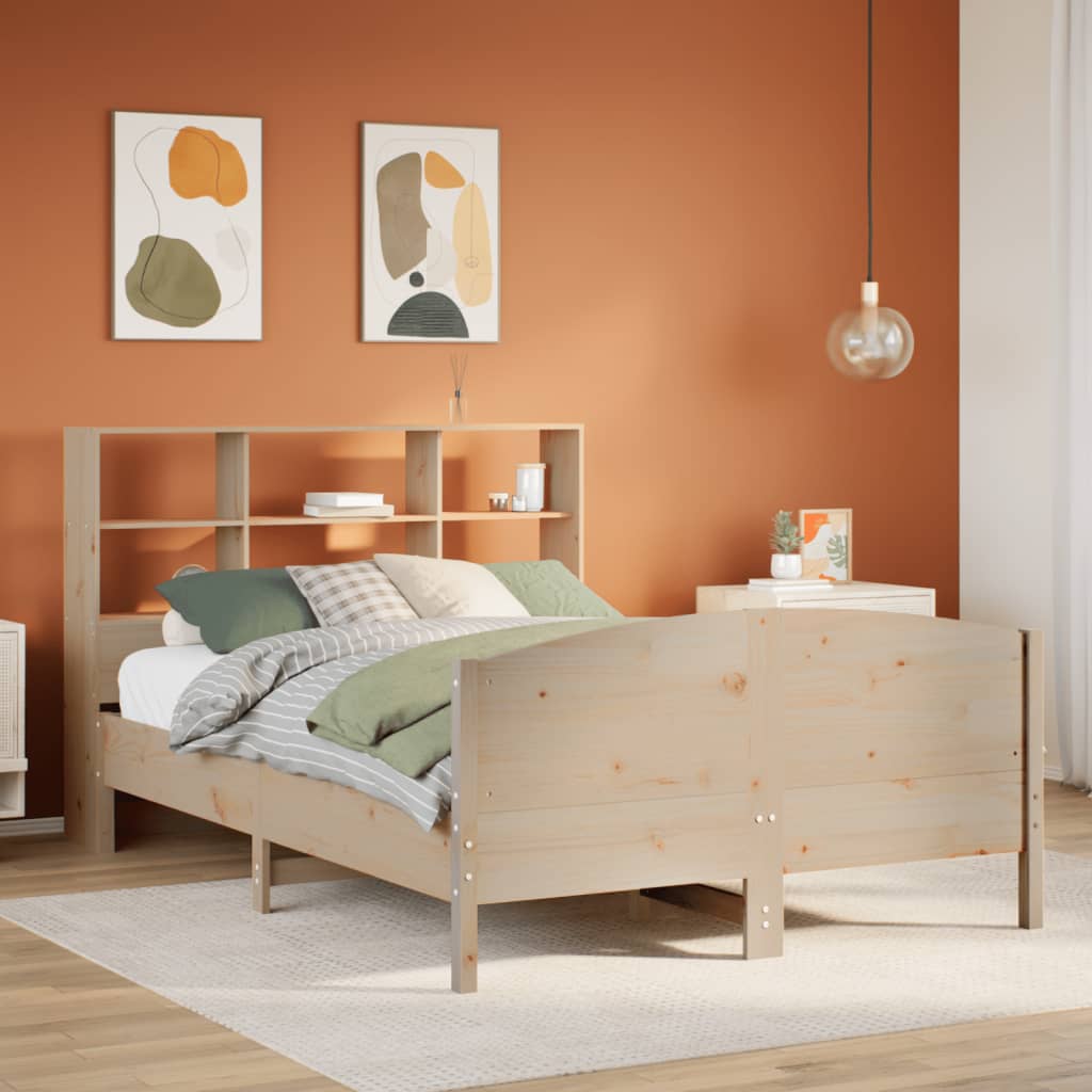 Letto Libreria senza Materasso 160x200 cm in Legno di Pino - homemem39
