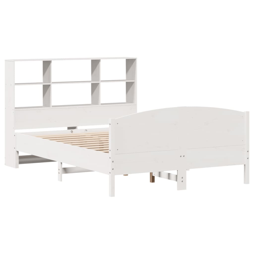 Letto Libreria senza Materasso Bianco 160x200 cm Legno di Pino - homemem39