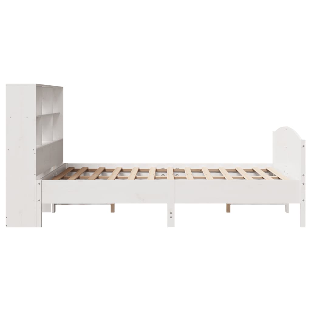 Letto Libreria senza Materasso Bianco 160x200 cm Legno di Pino - homemem39