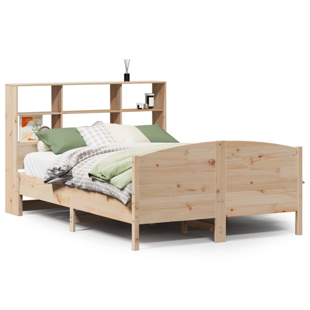 Letto Libreria senza Materasso 150x200 cm in Legno di Pino - homemem39
