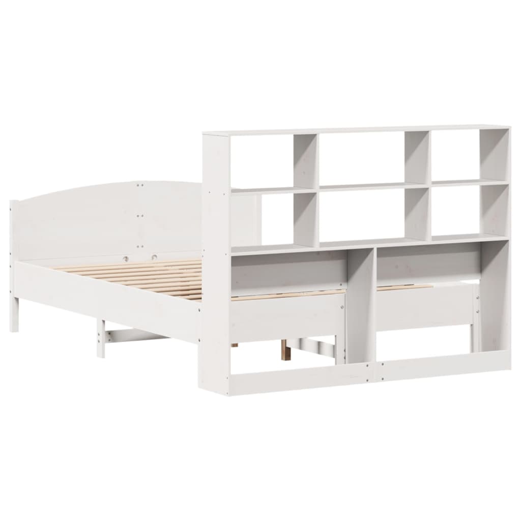 Letto Libreria senza Materasso Bianco 140x200 cm Legno di Pino - homemem39