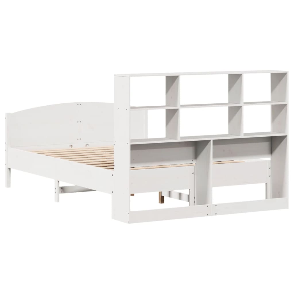 Letto Libreria senza Materasso Bianco 120x200 cm Legno di Pino - homemem39