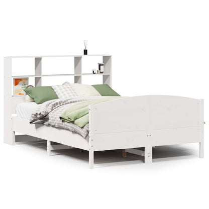 Letto Libreria senza Materasso Bianco 140x190 cm Legno di Pino - homemem39
