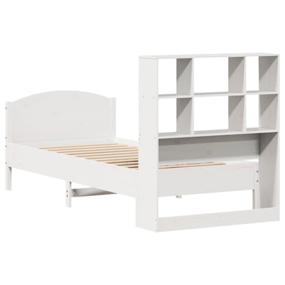 Letto Libreria senza Materasso Bianca 90x200 cm Legno di Pino