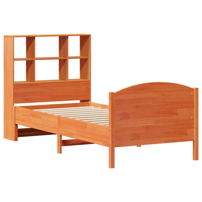 Letto Libreria senza Materasso Marrone Cera 90x200 cm in Pino - homemem39