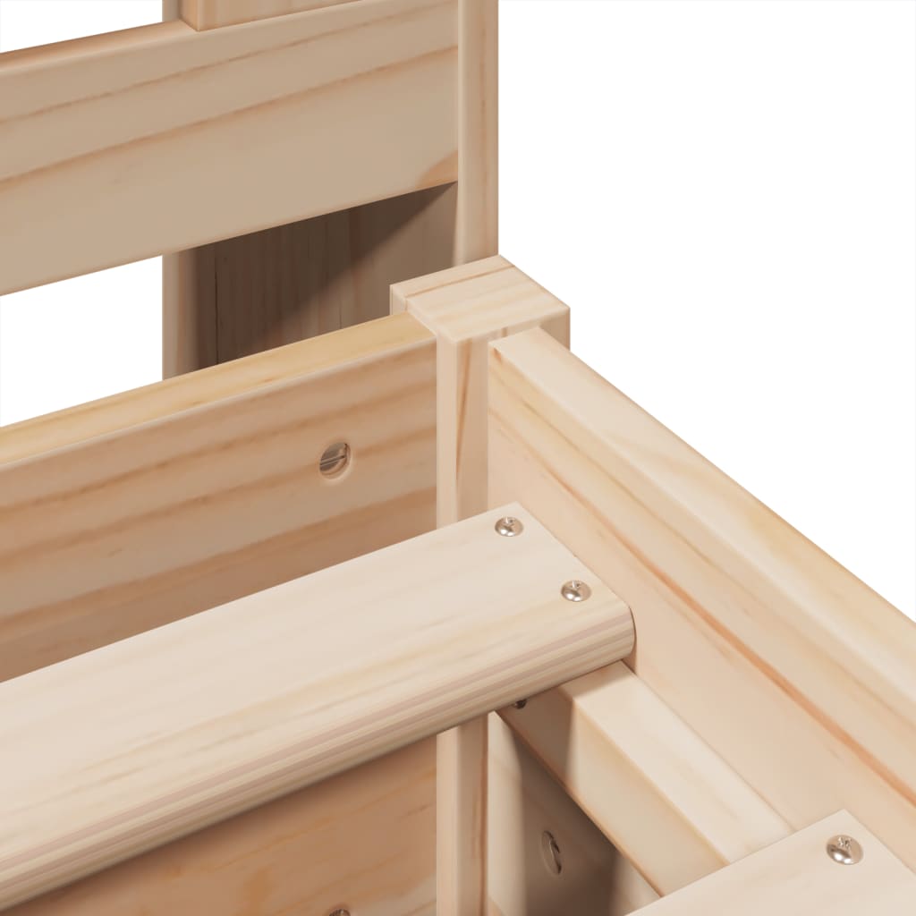 Letto Libreria senza Materasso 180x200 cm in Legno di Pino - homemem39