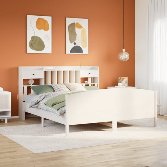 Giroletto con Libreria senza Materasso 180x200 cm in Legno Pino - homemem39