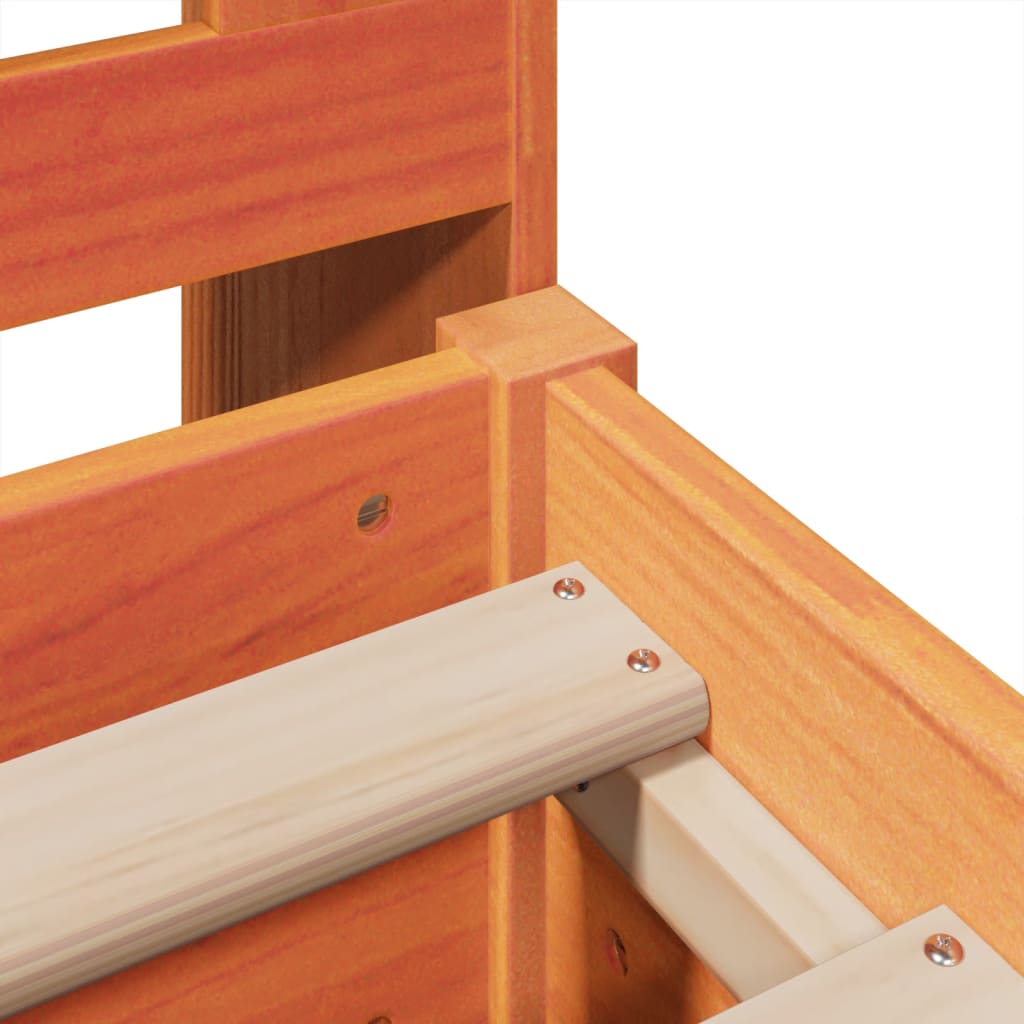 Letto Libreria senza Materasso Marrone Cera 180x200 cm in Pino - homemem39