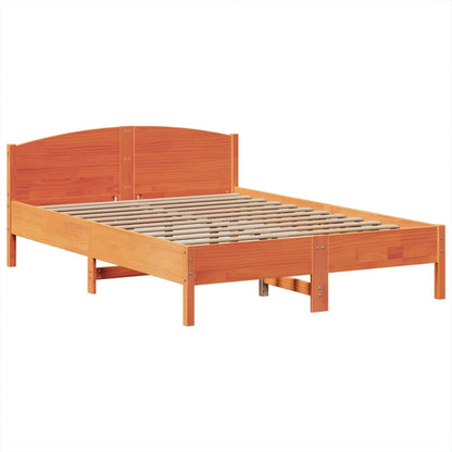 Letto Libreria senza Materasso Marrone Cera 160x200 cm in Pino - homemem39