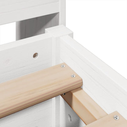 Letto Libreria senza Materasso Bianco 150x200 cm Legno di Pino - homemem39