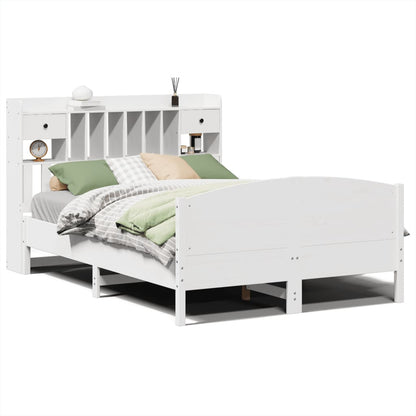Letto Libreria senza Materasso Bianco 140x200 cm Legno di Pino - homemem39