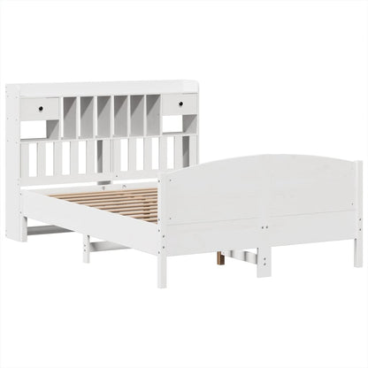 Letto Libreria senza Materasso Bianco 140x200 cm Legno di Pino - homemem39
