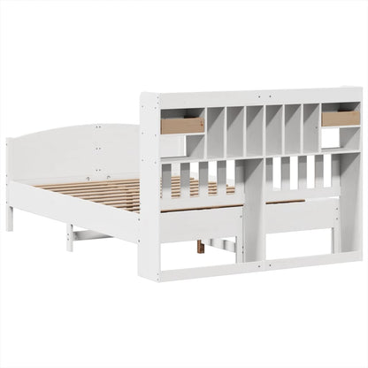 Letto Libreria senza Materasso Bianco 140x200 cm Legno di Pino - homemem39