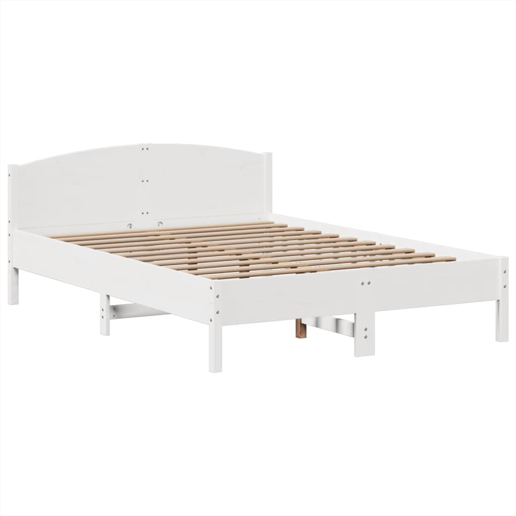 Letto Libreria senza Materasso Bianco 140x200 cm Legno di Pino - homemem39