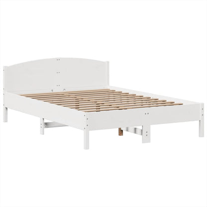 Letto Libreria senza Materasso Bianco 140x200 cm Legno di Pino - homemem39