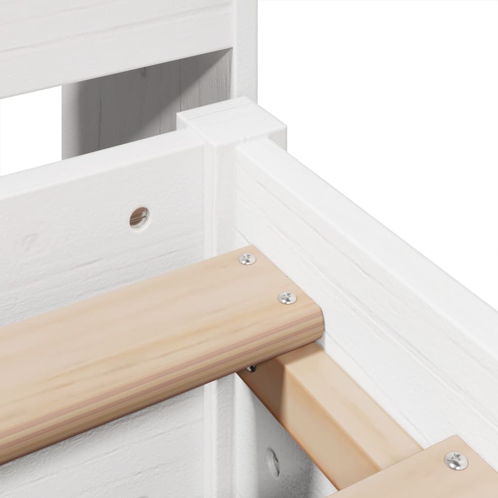 Letto Libreria senza Materasso Bianco 140x200 cm Legno di Pino - homemem39