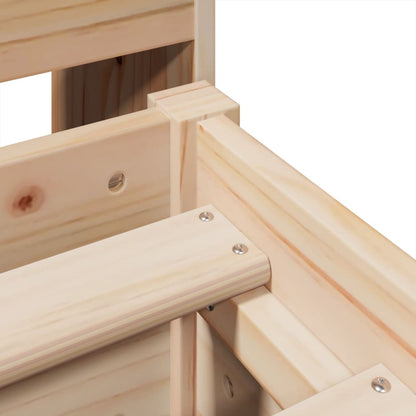 Letto Libreria senza Materasso 140x190 cm in Legno di Pino - homemem39