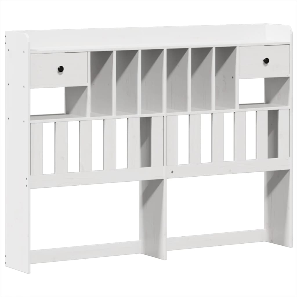 Letto Libreria senza Materasso Bianco 140x190 cm Legno di Pino - homemem39