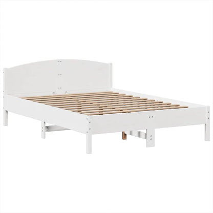 Letto Libreria senza Materasso Bianco 140x190 cm Legno di Pino - homemem39