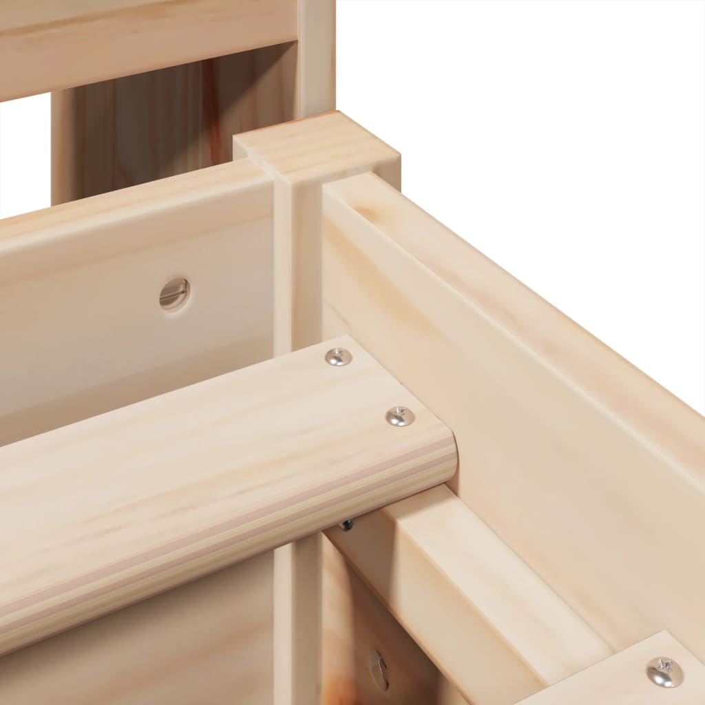 Letto Libreria senza Materasso 135x190 cm in Legno di Pino - homemem39