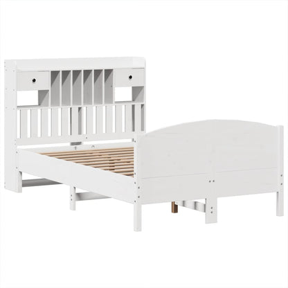 Letto Libreria senza Materasso Bianco 135x190 cm Legno di Pino - homemem39