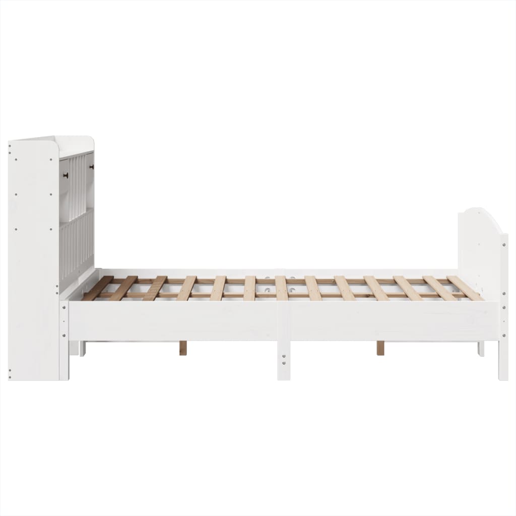 Letto Libreria senza Materasso Bianco 135x190 cm Legno di Pino - homemem39