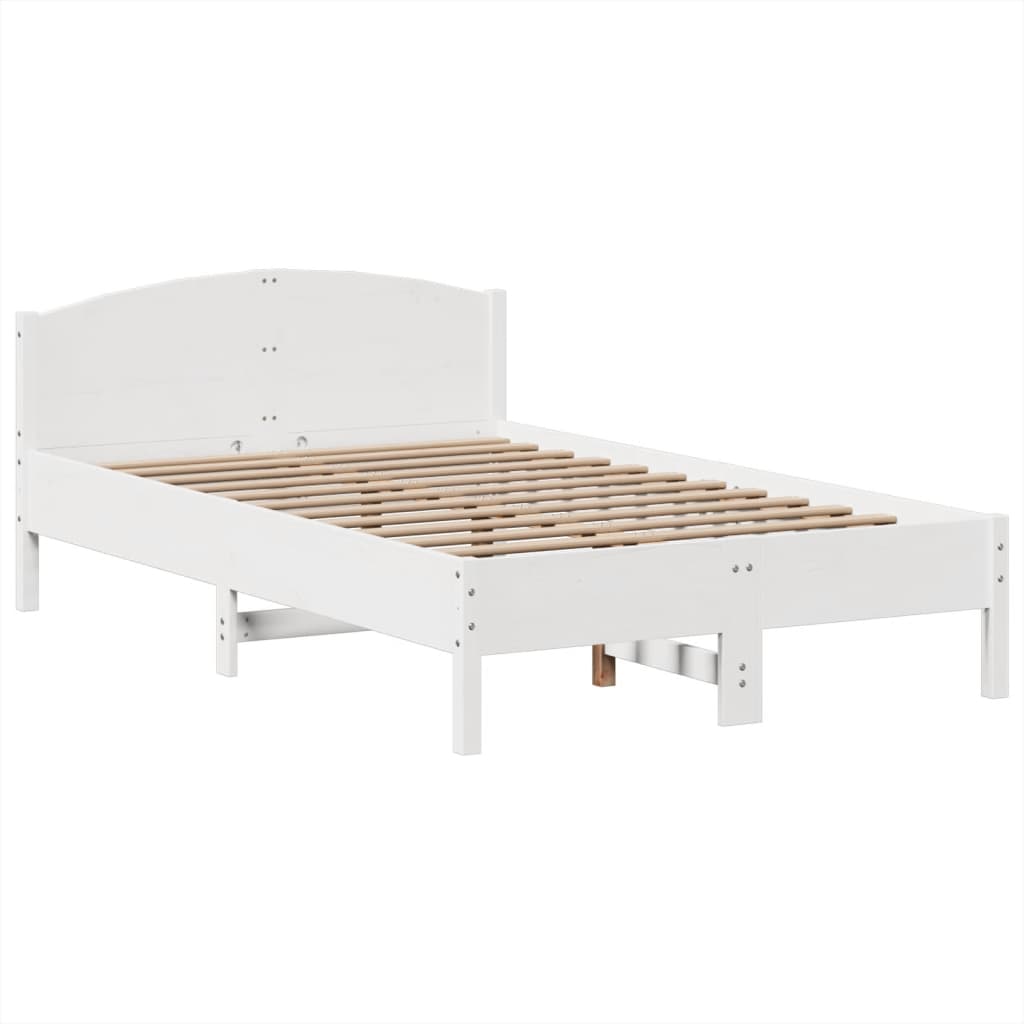 Letto Libreria senza Materasso Bianco 135x190 cm Legno di Pino - homemem39