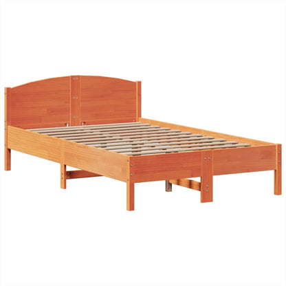 Letto Libreria senza Materasso Marrone Cera 135x190 cm in Pino - homemem39