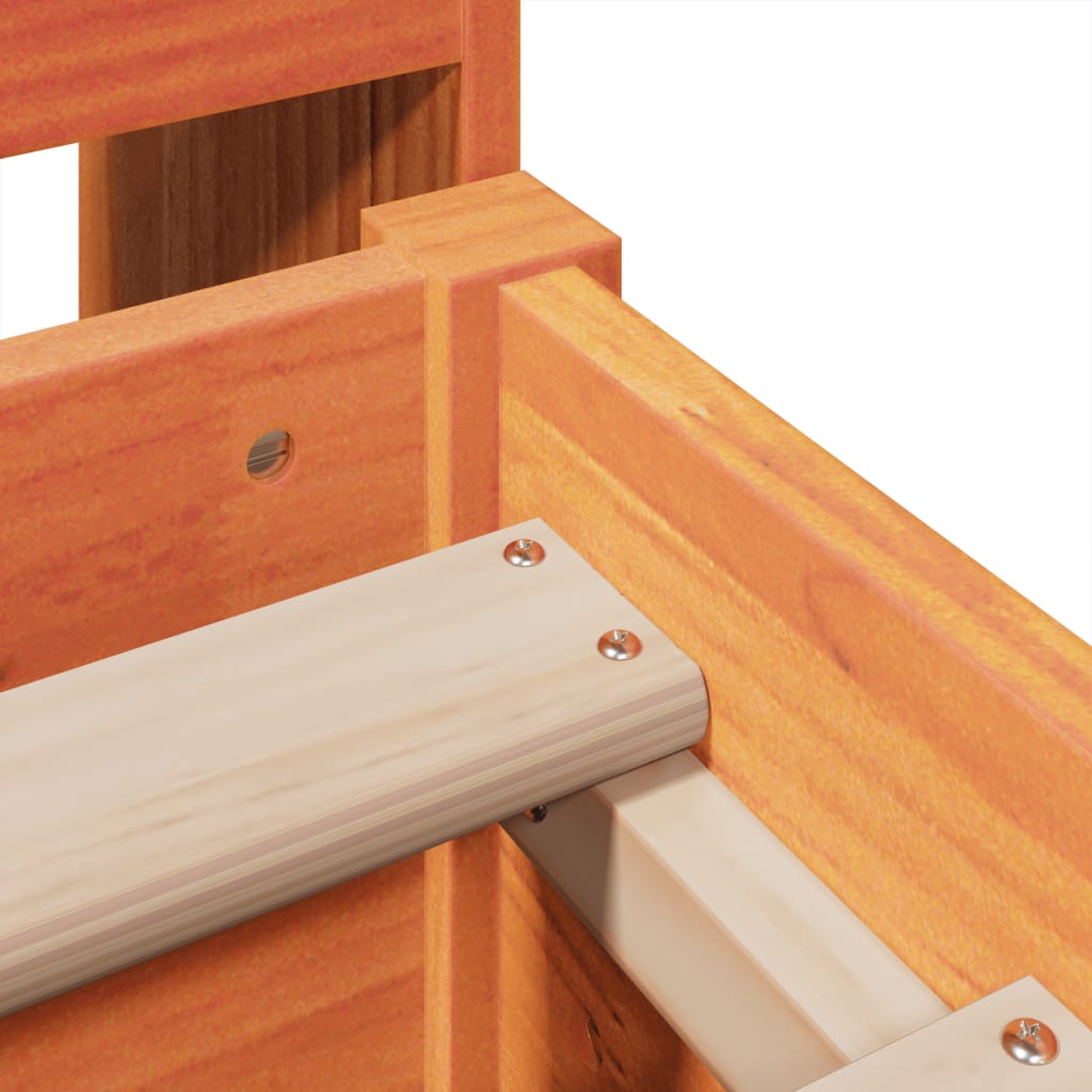 Letto Libreria senza Materasso Marrone Cera 135x190 cm in Pino - homemem39