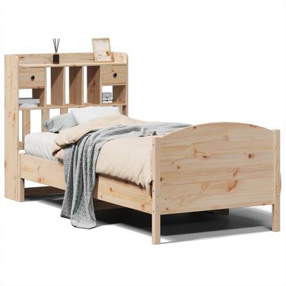 Letto Libreria senza Materasso 100x200 cm in Legno di Pino - homemem39