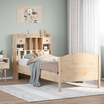 Letto Libreria senza Materasso 100x200 cm in Legno di Pino - homemem39