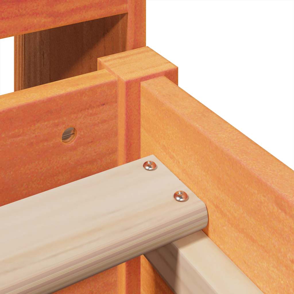 Letto Libreria senza Materasso Marrone Cera 100x200 cm in Pino - homemem39