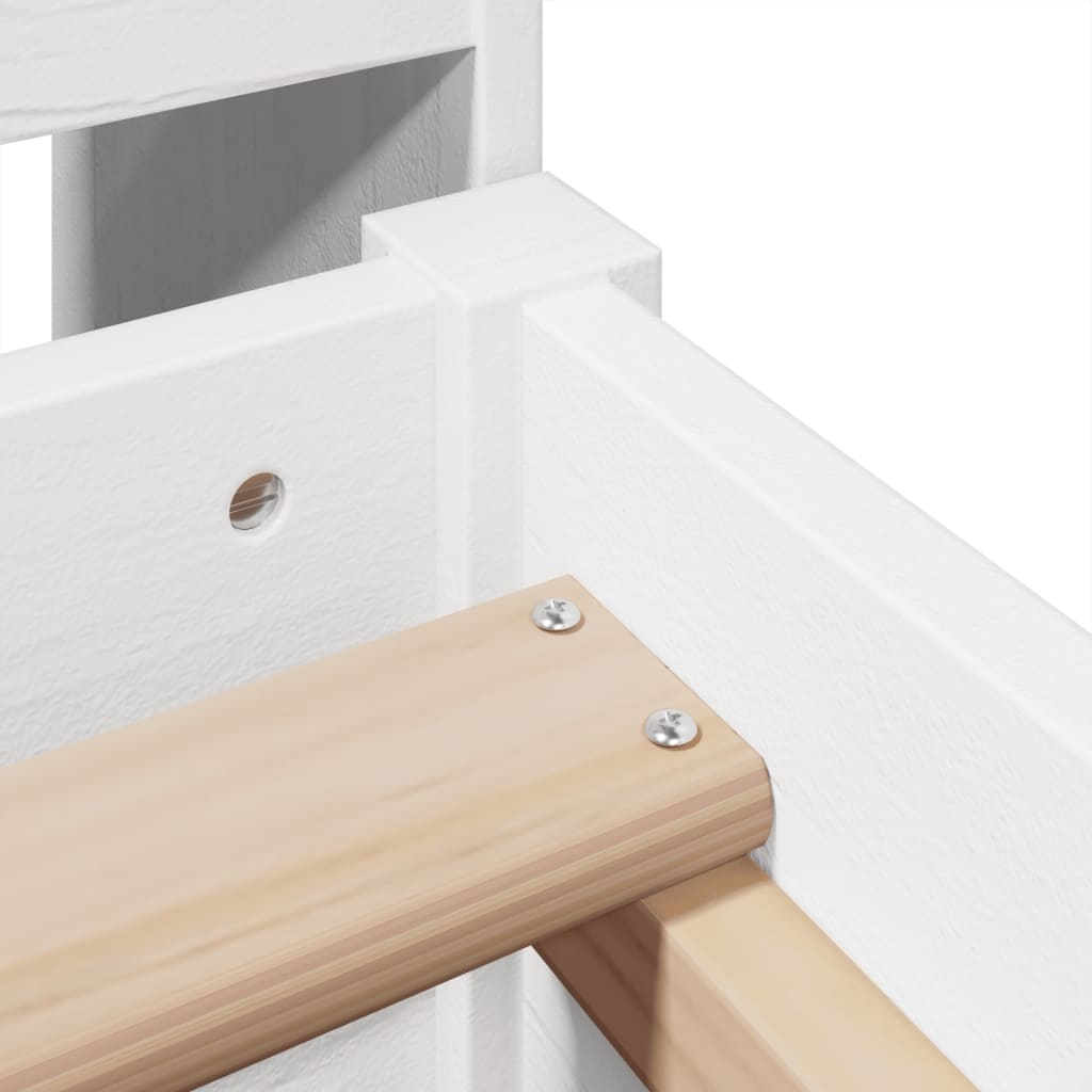 Letto Libreria senza Materasso Bianca 90x200 cm Legno di Pino - homemem39