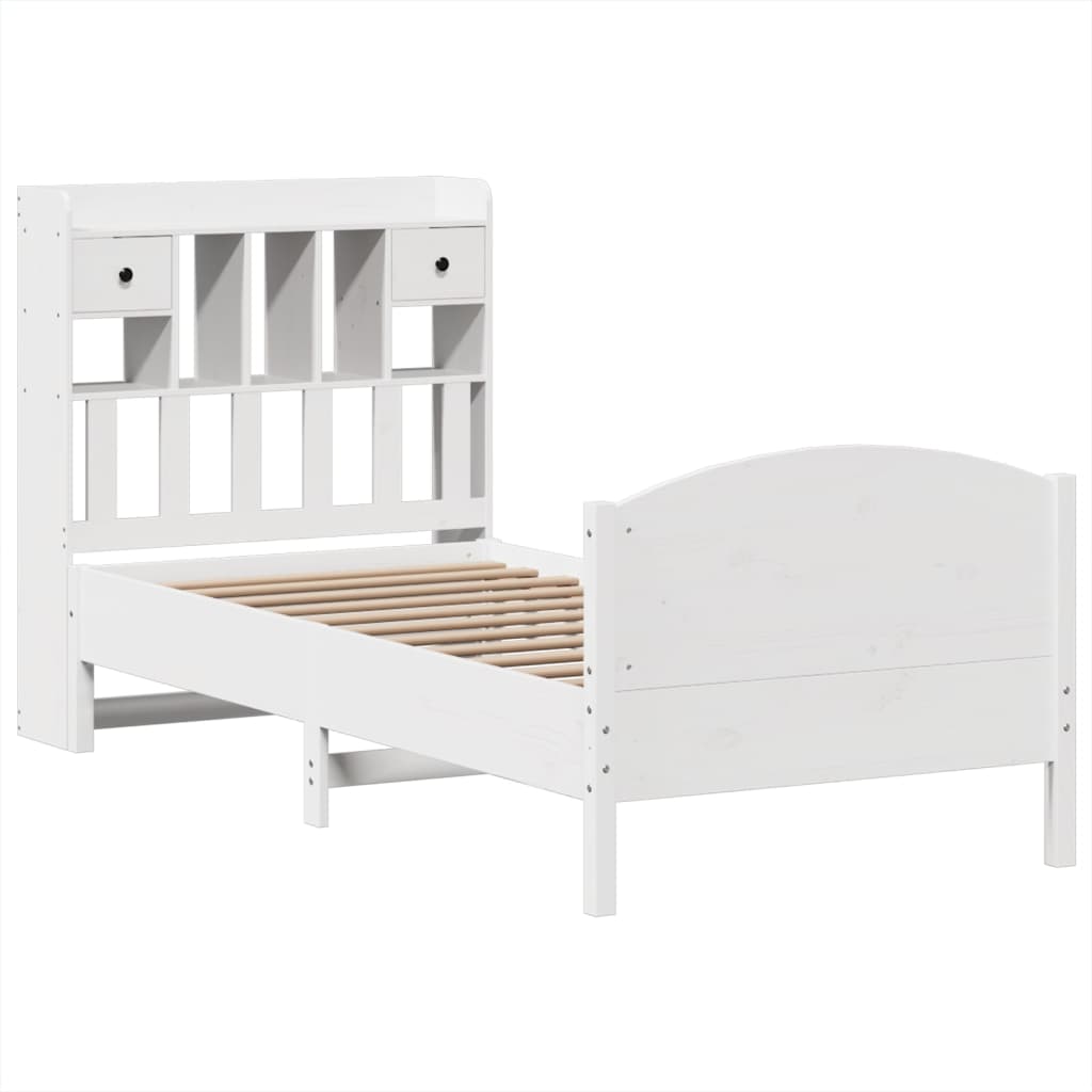 Letto con Libreria senza Materasso 75x190 cm in Legno Pino - homemem39