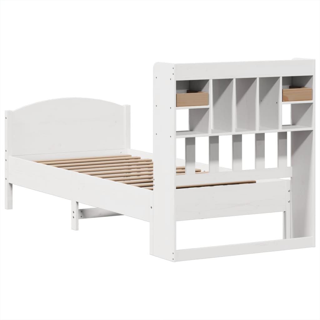 Letto con Libreria senza Materasso 75x190 cm in Legno Pino - homemem39