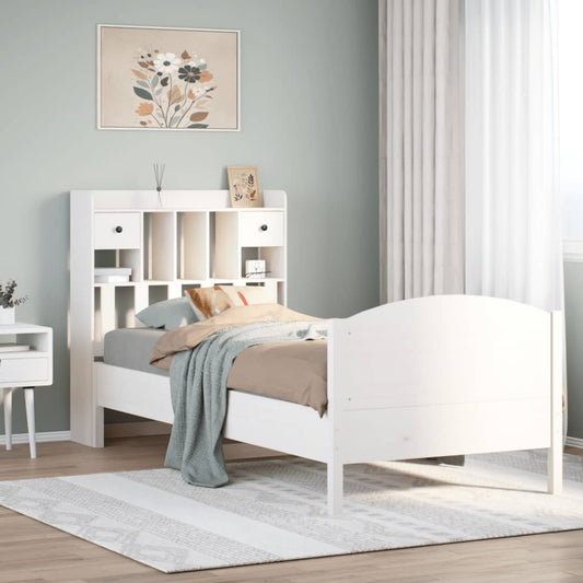 Letto con Libreria senza Materasso 75x190 cm in Legno Pino - homemem39