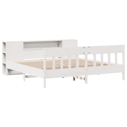 Letto Libreria senza Materasso Bianco 200x200 cm Legno di Pino - homemem39