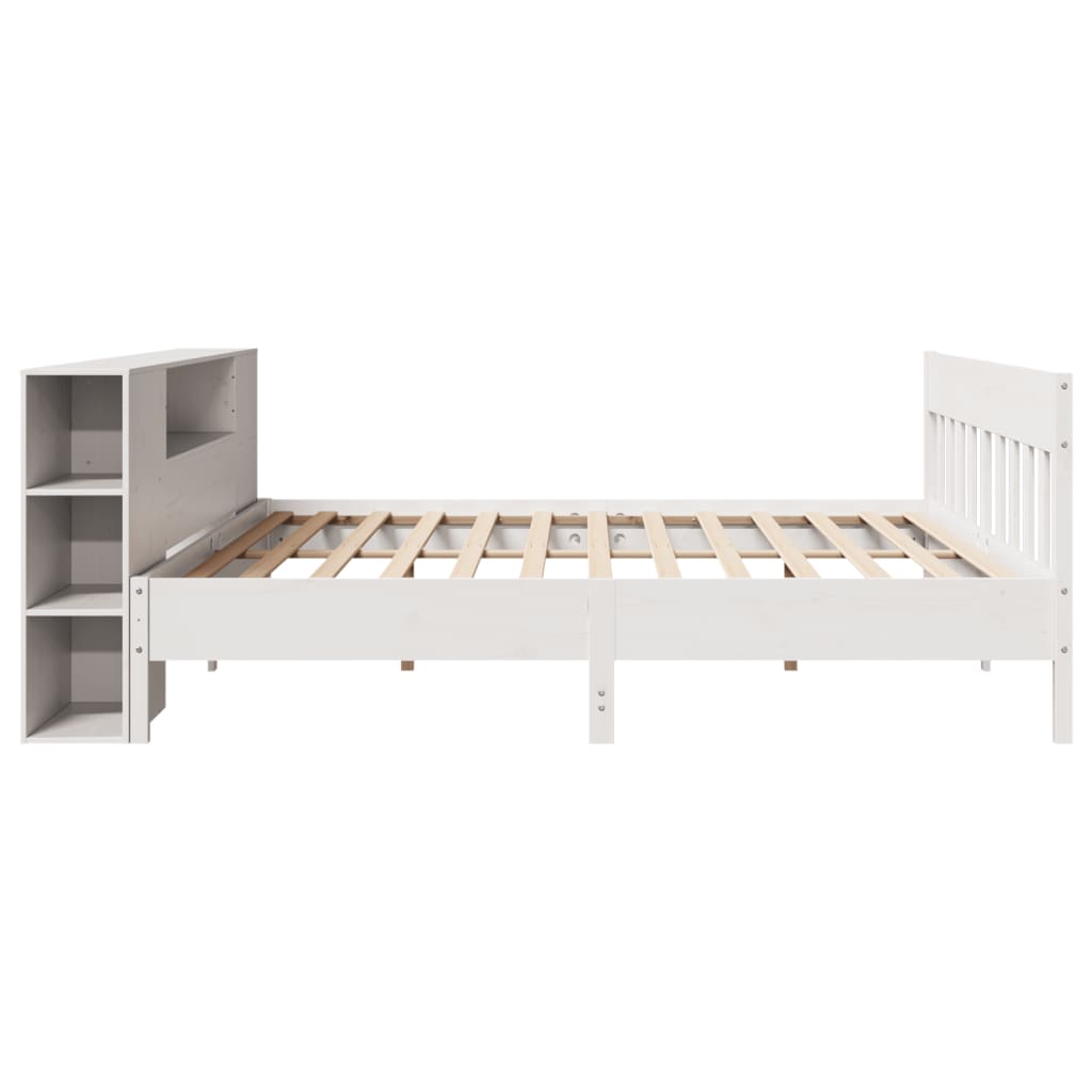 Letto Libreria senza Materasso Bianco 200x200 cm Legno di Pino - homemem39