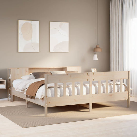 Letto Libreria senza Materasso 180x200 cm in Legno di Pino - homemem39