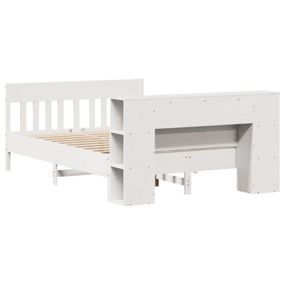 Letto Libreria senza Materasso Bianco 160x200 cm Legno di Pino - homemem39