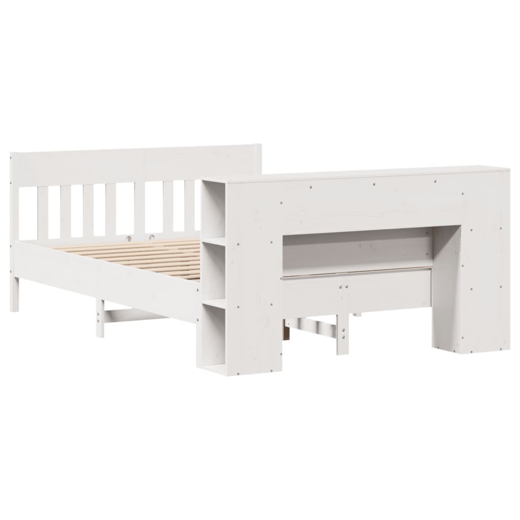 Letto Libreria senza Materasso Bianco 140x200 cm Legno di Pino - homemem39