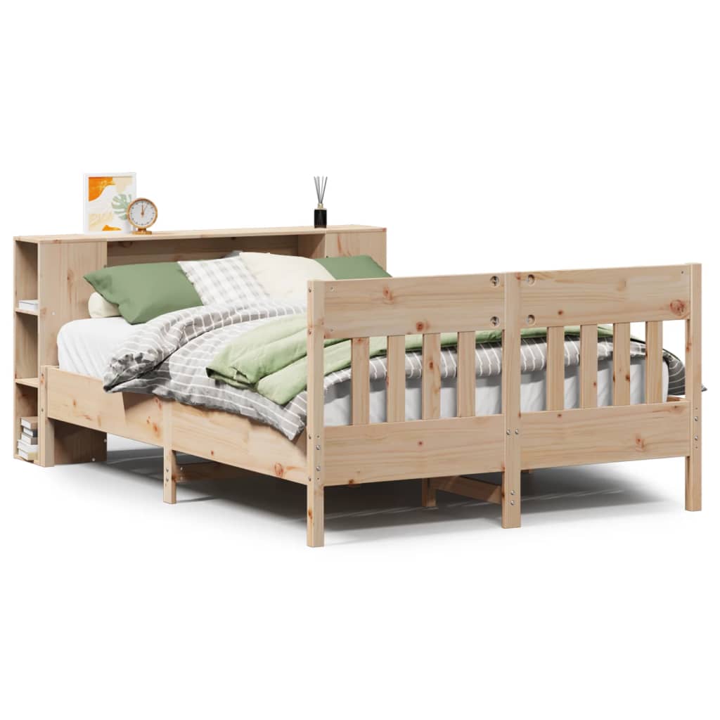 Letto Libreria senza Materasso 120x200cm Legno Massello di Pino - homemem39