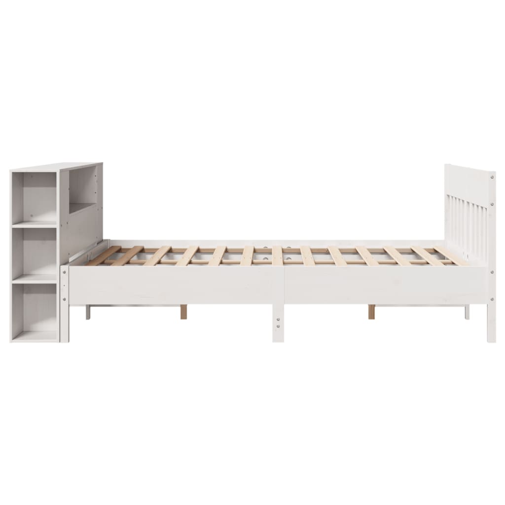Letto Libreria senza Materasso Bianco 120x200 cm Legno di Pino - homemem39