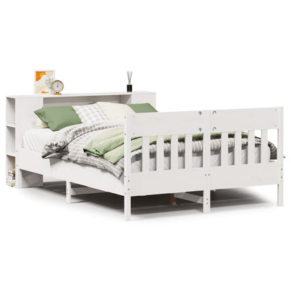 Letto Libreria senza Materasso Bianco 140x190 cm Legno di Pino - homemem39