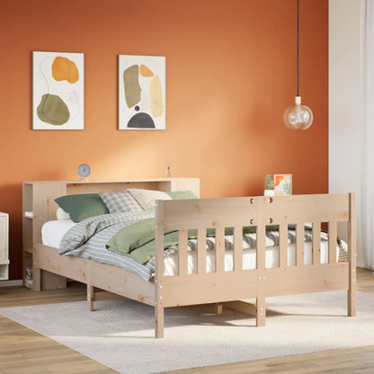 Letto Libreria senza Materasso 135x190 cm in Legno di Pino - homemem39