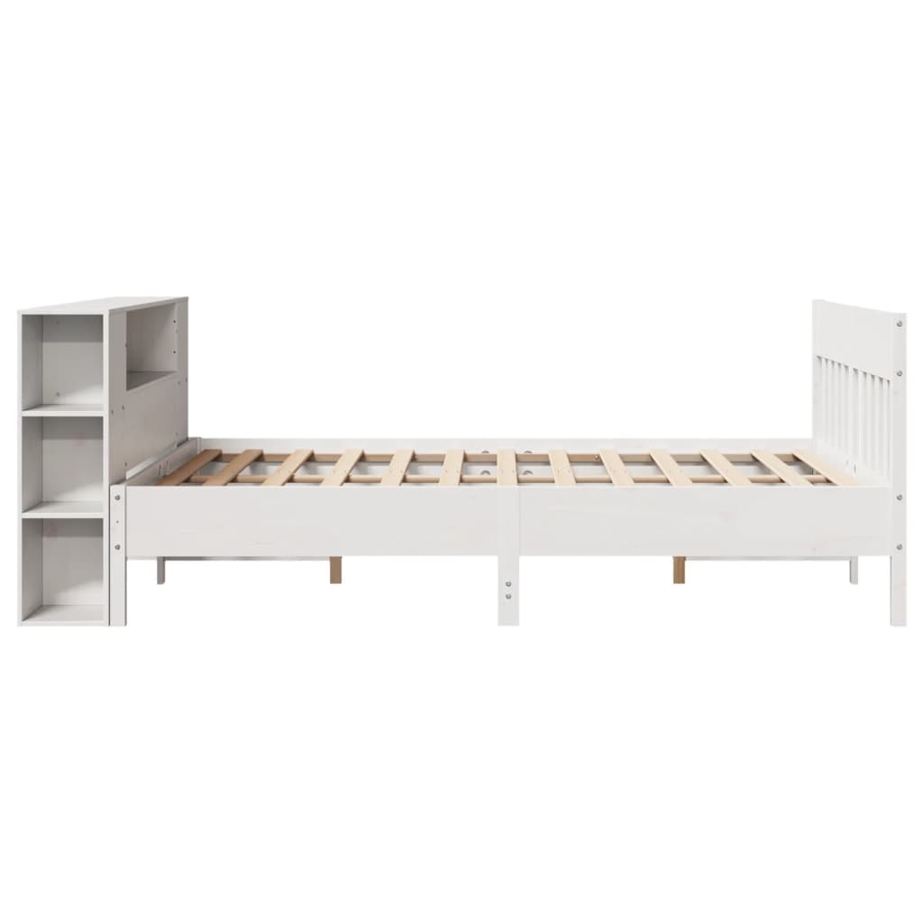 Letto Libreria senza Materasso Bianco 135x190 cm Legno di Pino - homemem39