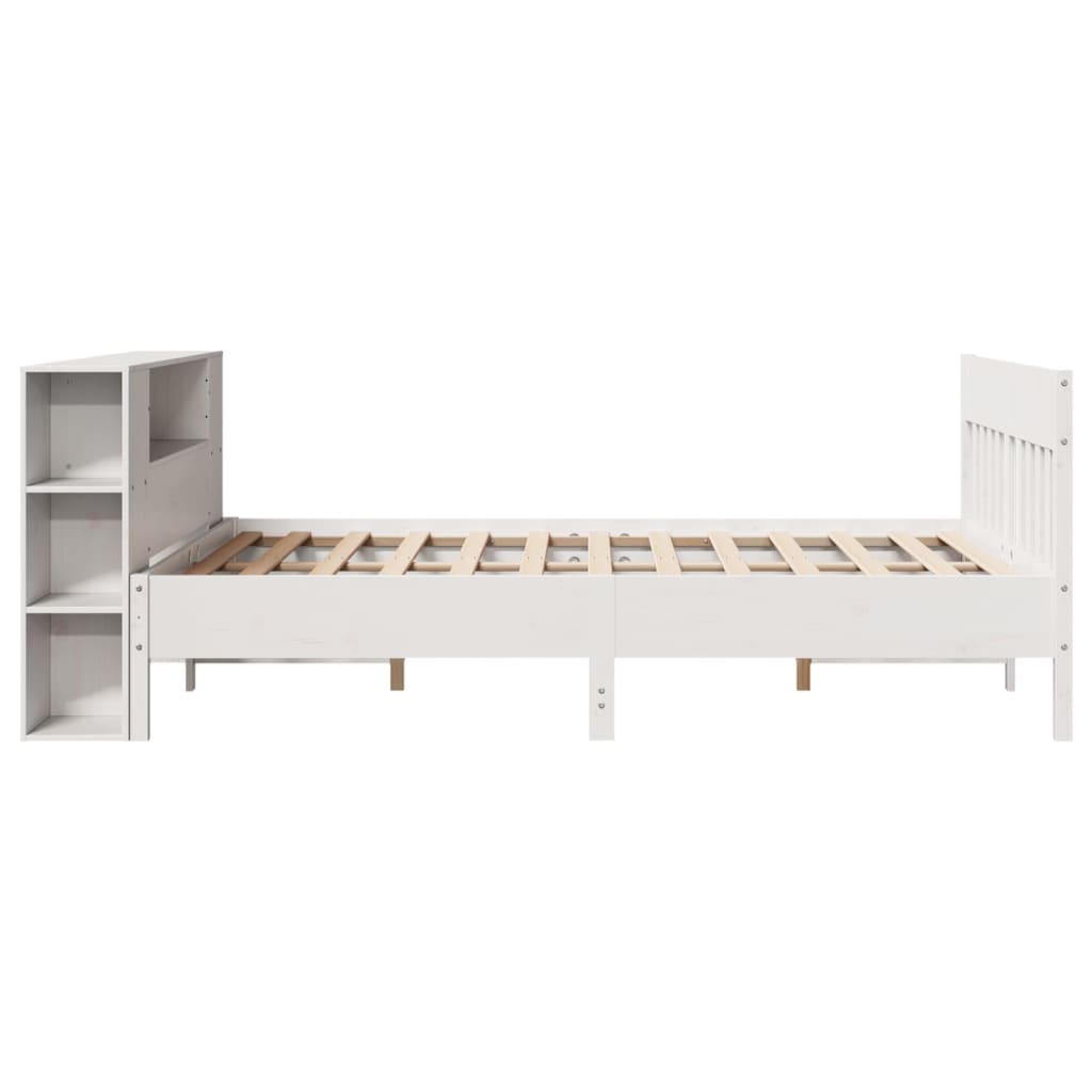 Letto Libreria senza Materasso Bianco 120x190 cm Legno di Pino - homemem39
