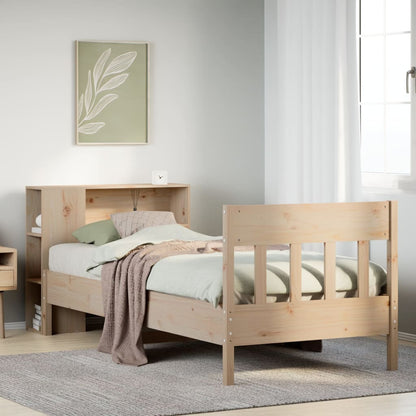 Letto Libreria senza Materasso 100x200 cm in Legno di Pino - homemem39