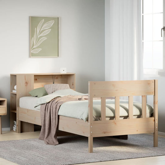 Letto Libreria senza Materasso 100x200 cm in Legno di Pino - homemem39