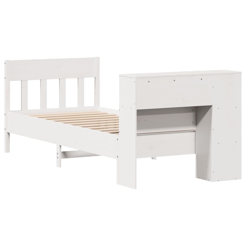 Letto Libreria senza Materasso Bianco 100x200 cm Legno di Pino - homemem39